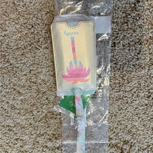 Lilly Pulitzer Cream and Pink Luggage Tag Holder
